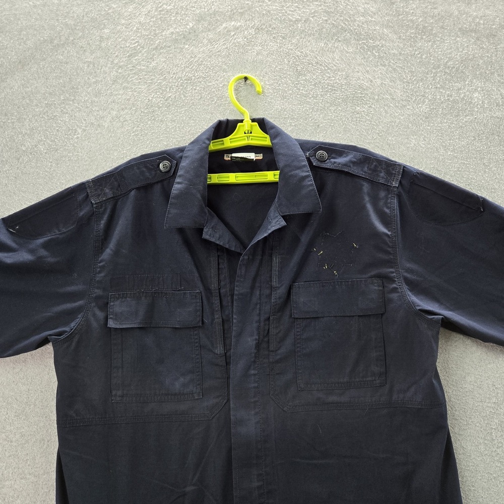 5.11 Tactical Men Button Up‎ Shirt LARGE REGULAR Navy Blue Shirt Short Sleeve